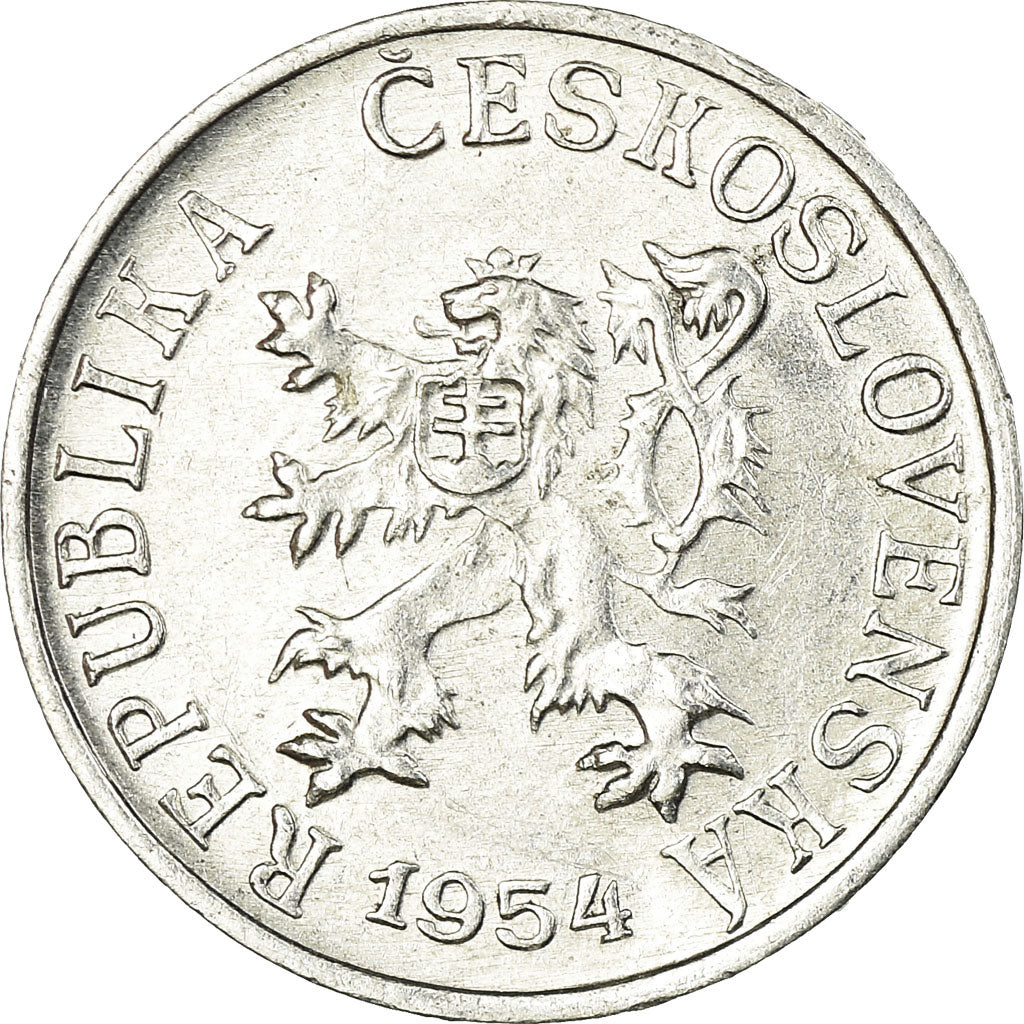 Coin, Czechoslovakia, Haler, 1954, EF(40-45), Aluminum, KM:35