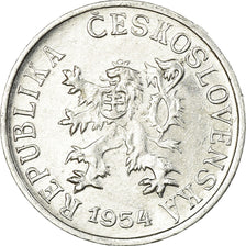 Coin, Czechoslovakia, Haler, 1954, EF(40-45), Aluminum, KM:35