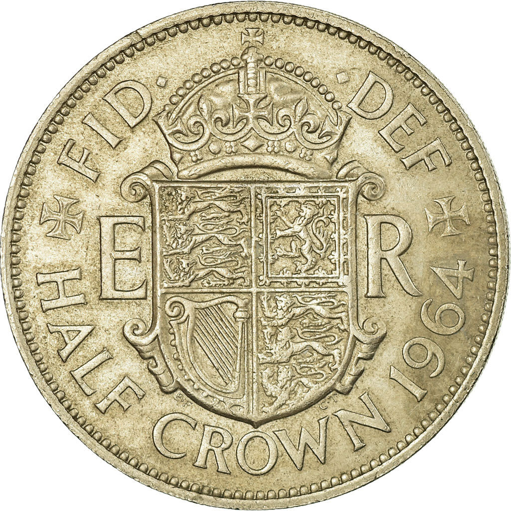 Coin, Great Britain, Elizabeth II, 1/2 Crown, 1964, VF(30-35), Copper-nickel