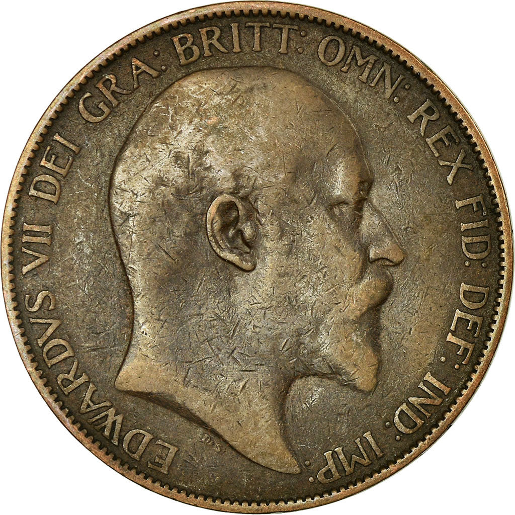 Coin, Great Britain, Edward VII, Penny, 1902, VF(30-35), Bronze, KM:794.1