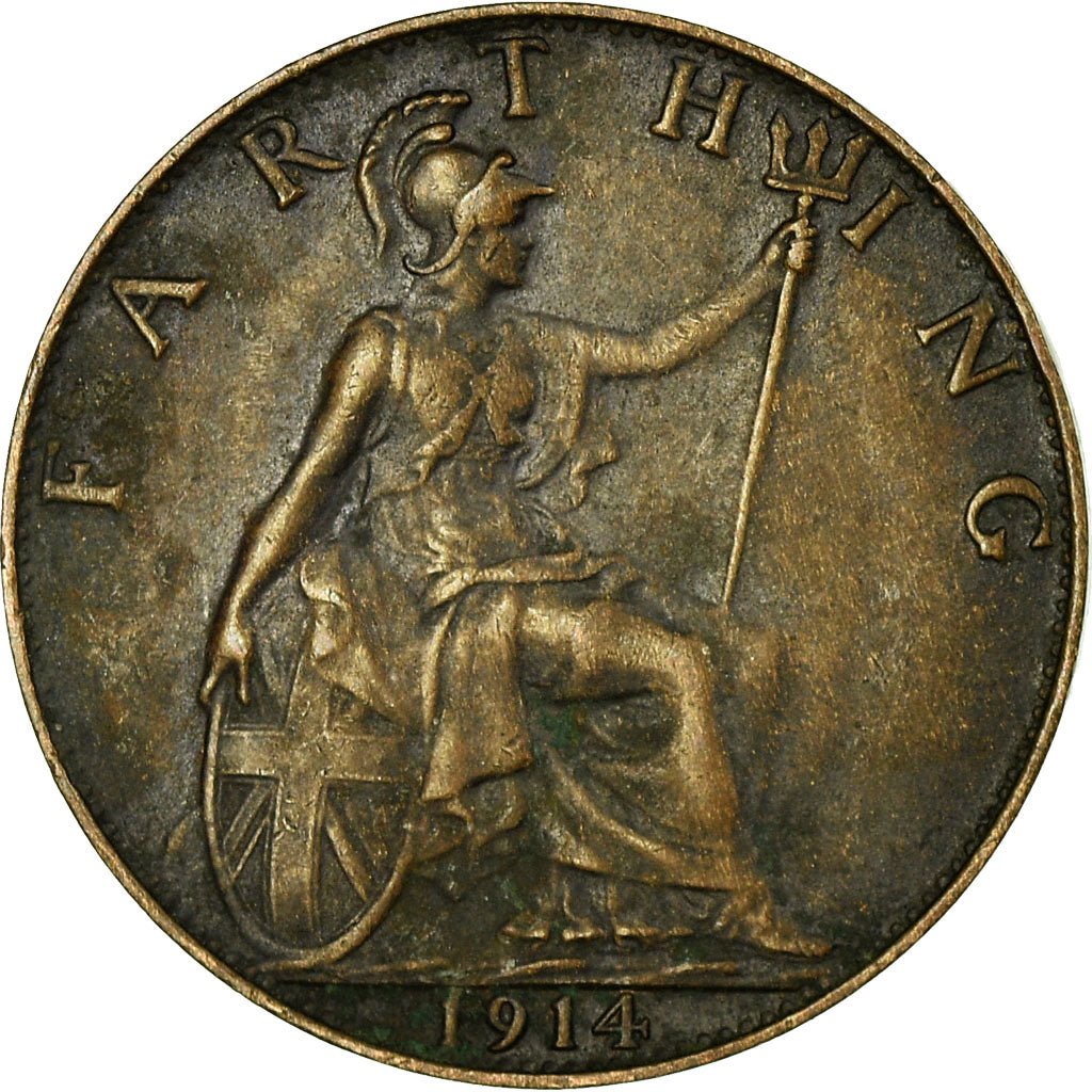 Coin, Great Britain, George V, Farthing, 1914, VF(30-35), Bronze, KM:808.1