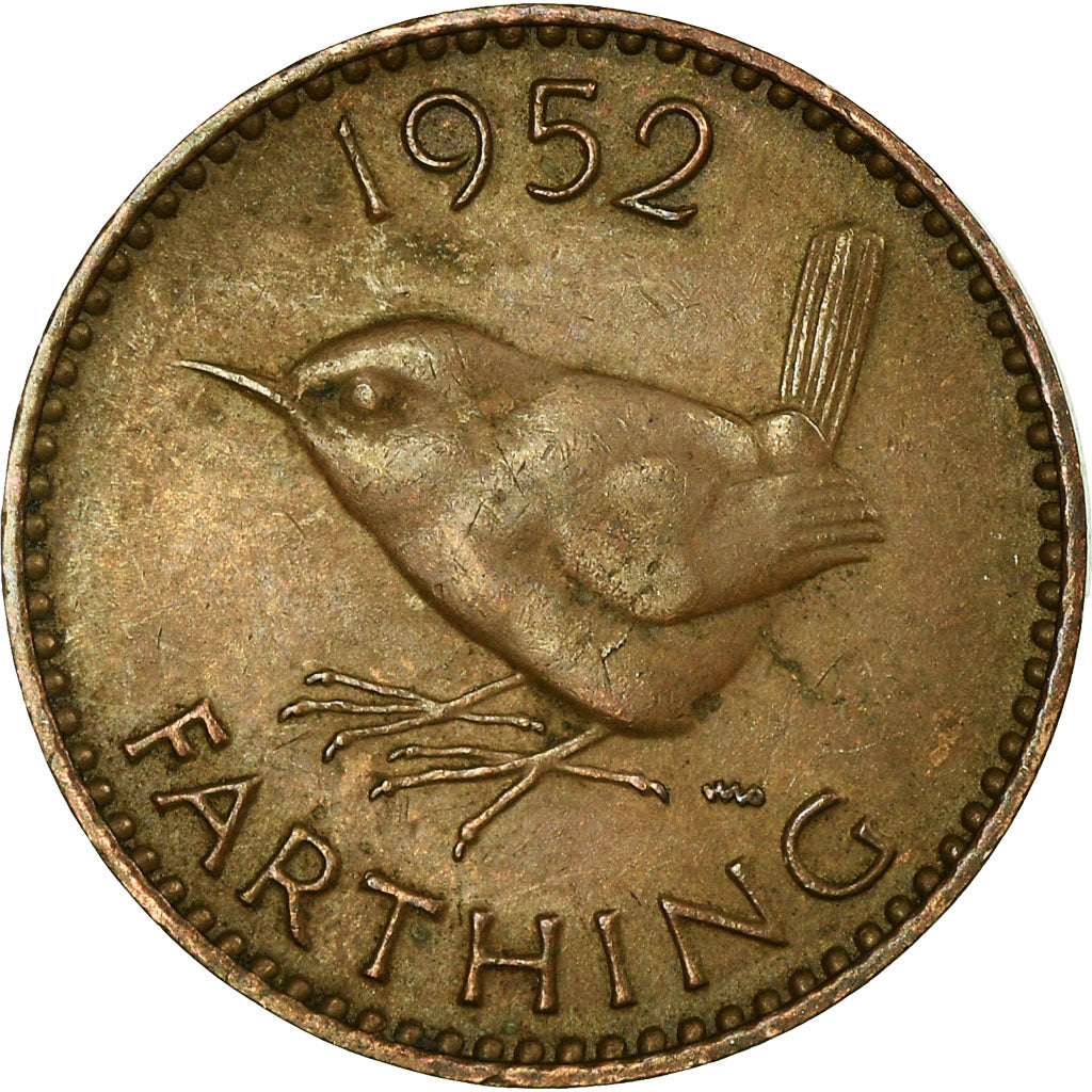 Coin, Great Britain, George VI, Farthing, 1952, VF(30-35), Bronze, KM:867