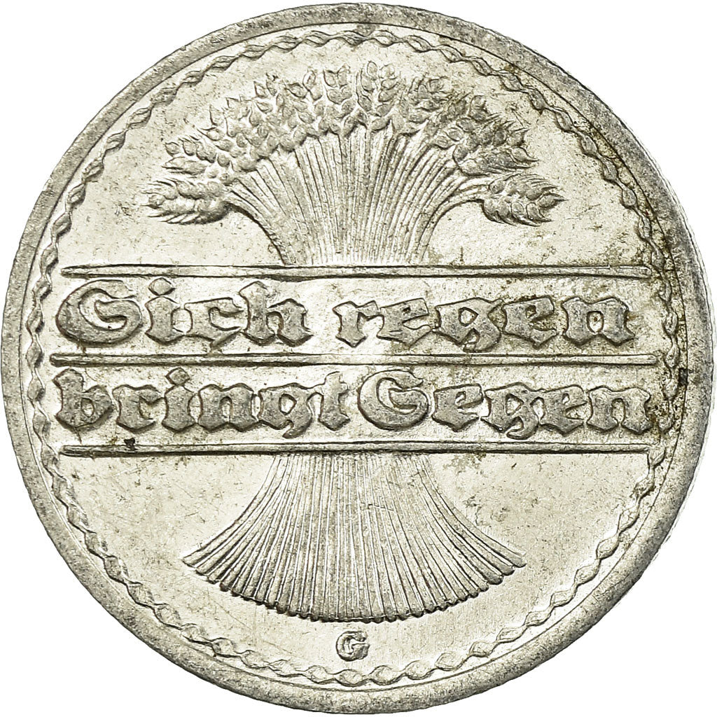 Coin, GERMANY, WEIMAR REPUBLIC, 50 Pfennig, 1920, Karlsruhe, VF(30-35)