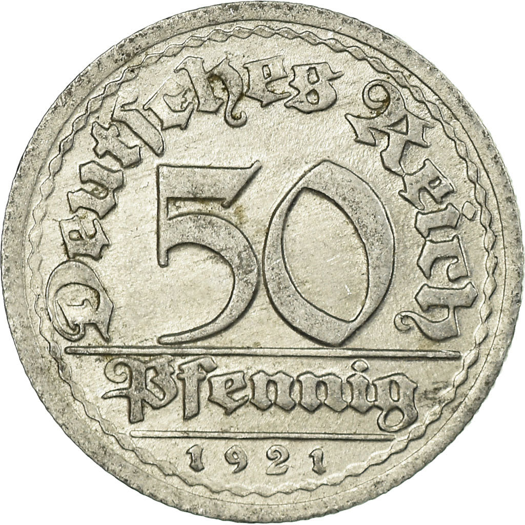 Monnaie, Allemagne, République de Weimar, 50 Pfennig, 1921, Karlsruhe, TB+