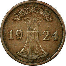 Munten, Duitsland, Weimarrepubliek, 2 Reichspfennig, 1924, Muldenhütten, FR+