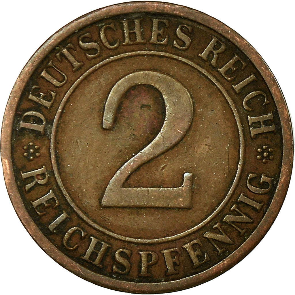 Munten, Duitsland, Weimarrepubliek, 2 Reichspfennig, 1924, Muldenhütten, FR+