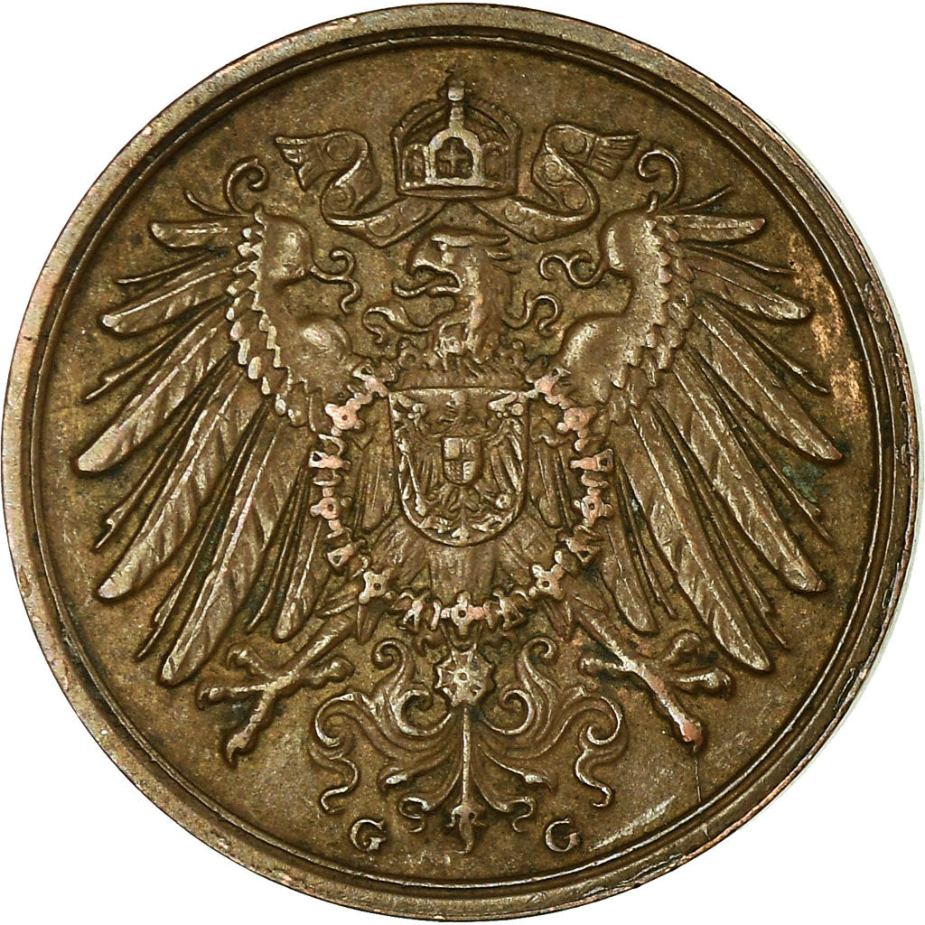 Monnaie, GERMANY - EMPIRE, Wilhelm II, 2 Pfennig, 1910, Karlsruhe, TB+, Cuivre