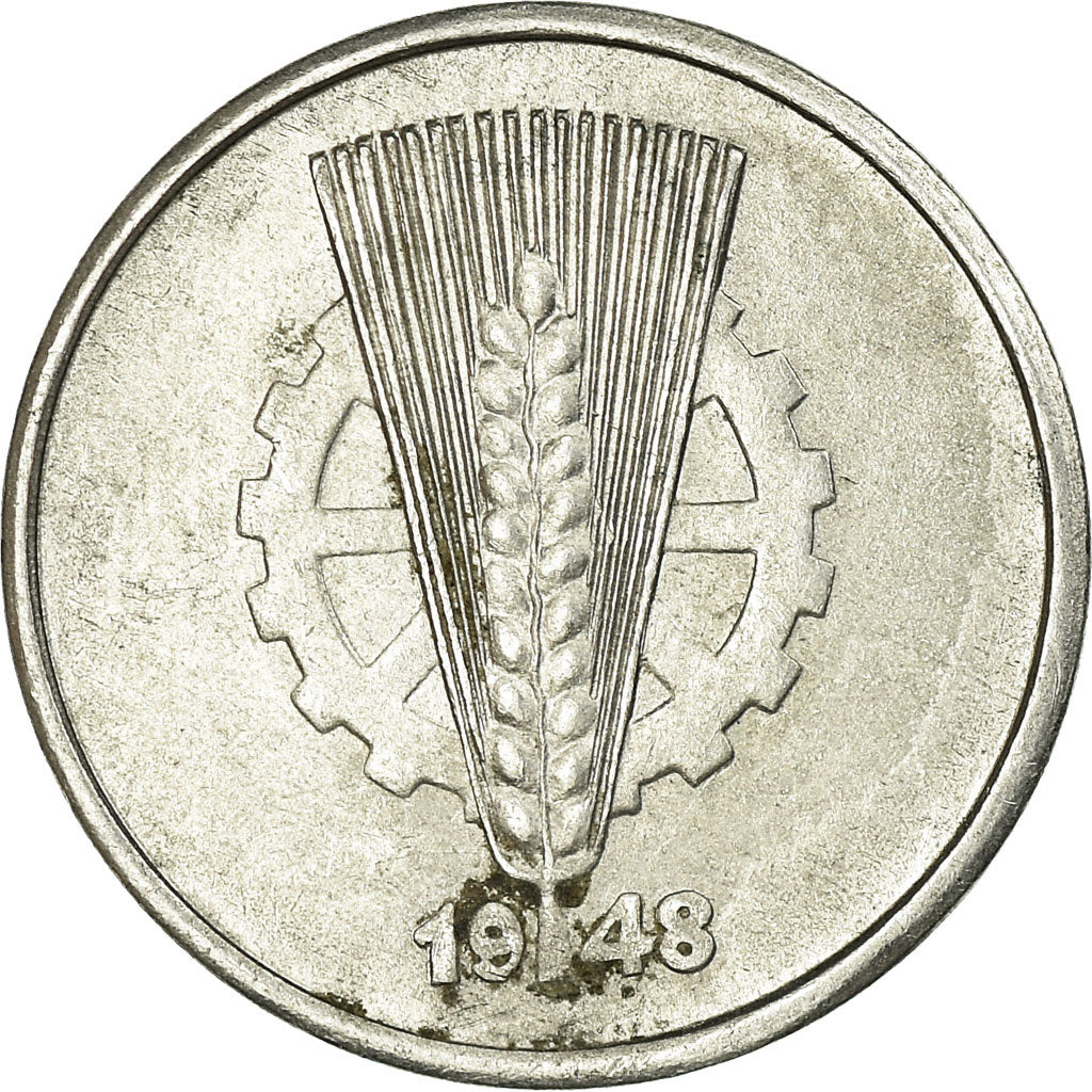 Coin, GERMAN-DEMOCRATIC REPUBLIC, Pfennig, 1948, Berlin, VF(30-35), Aluminum