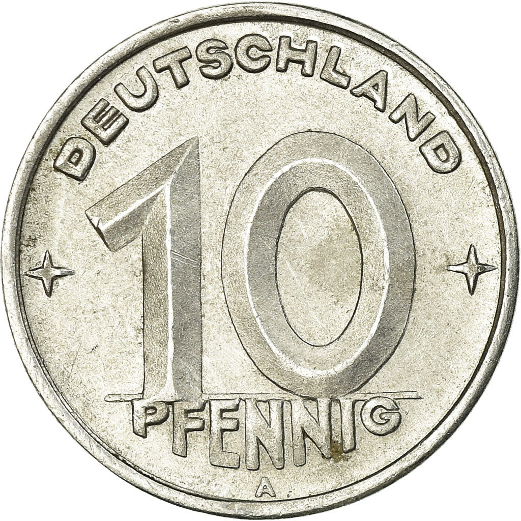 Coin, GERMAN-DEMOCRATIC REPUBLIC, Pfennig, 1948, Berlin, VF(30-35), Aluminum