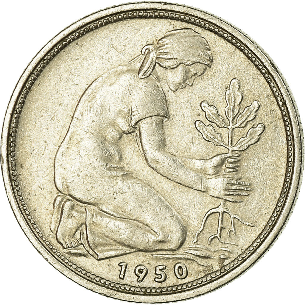 Monnaie, République fédérale allemande, 50 Pfennig, 1950, Munich, TB+