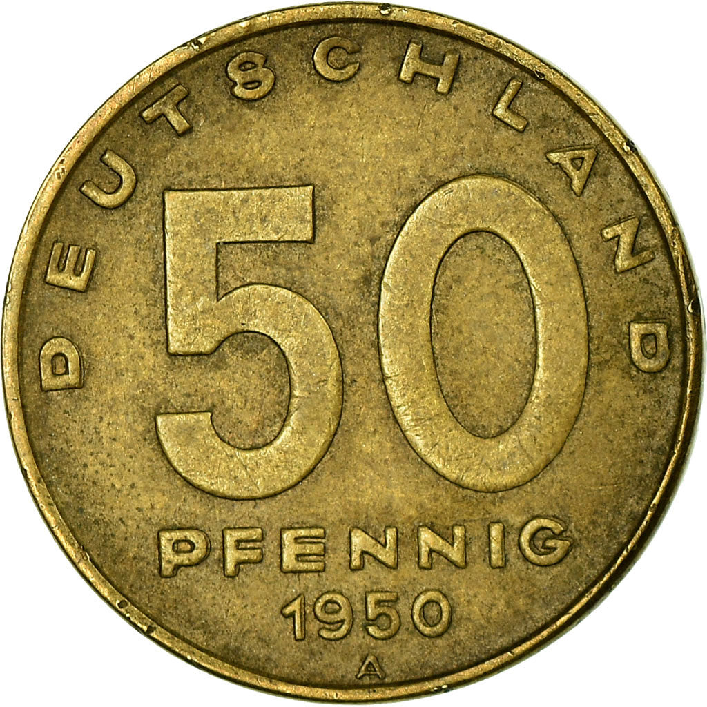 Coin, GERMAN-DEMOCRATIC REPUBLIC, 50 Pfennig, 1950, Berlin, VF(30-35)