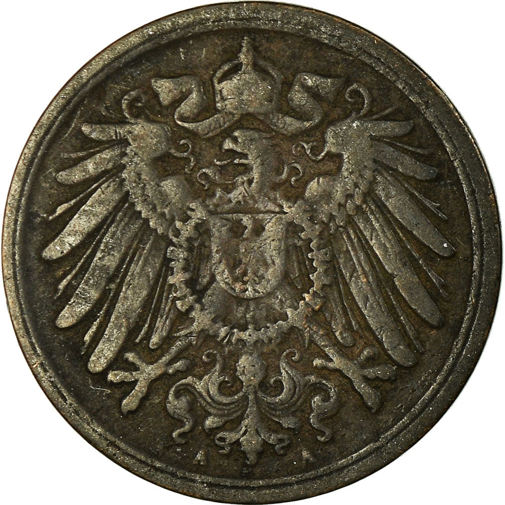 Moneta, NIEMCY - IMPERIUM, Wilhelm II, Pfennig, 1907, Berlin, VF(30-35), Miedź