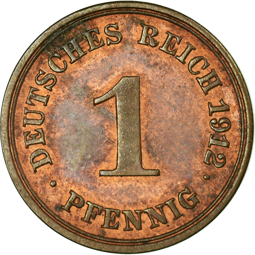 Moneta, NIEMCY - IMPERIUM, Wilhelm II, Pfennig, 1912, Stuttgart, VF(30-35)