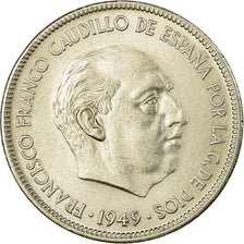 Monnaie, Espagne, Caudillo and regent, 5 Pesetas, 1949, TTB+, Nickel, KM:778