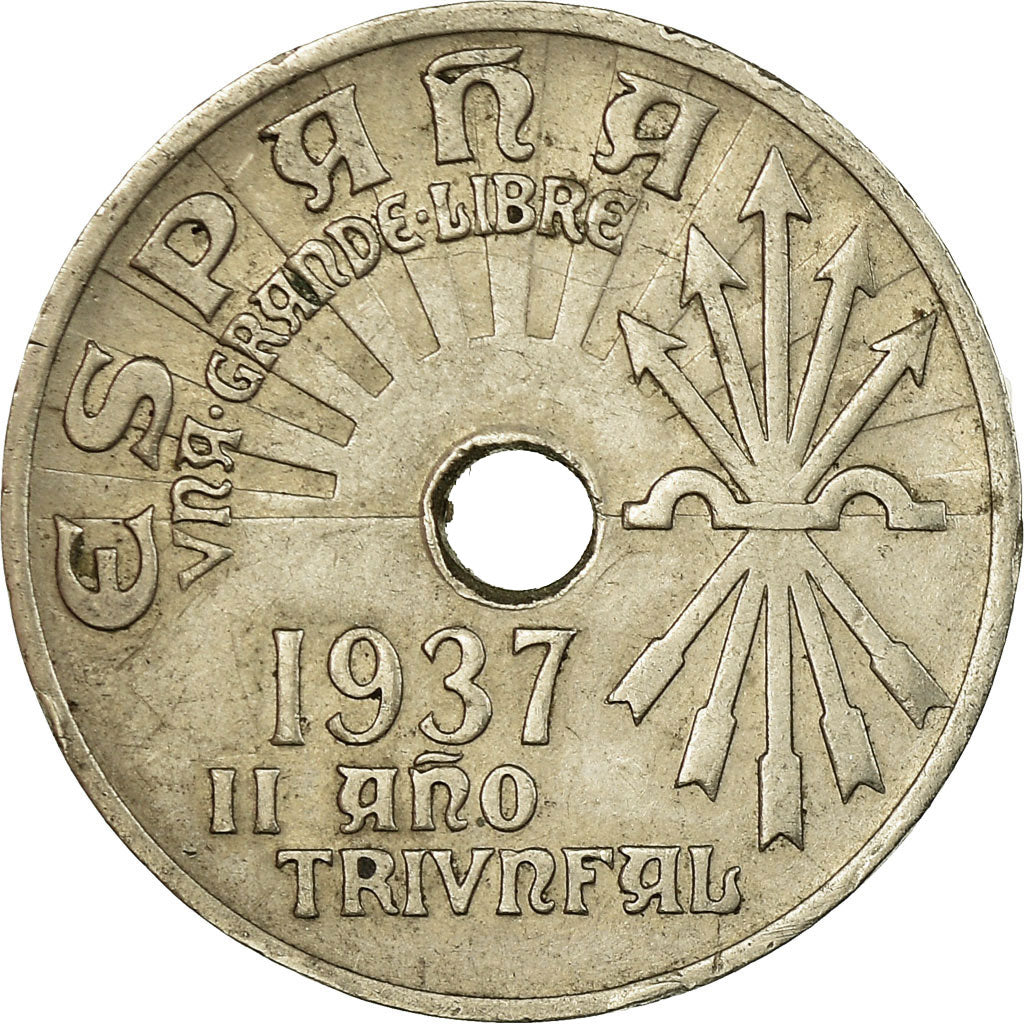 Coin, Spain, 25 Centimos, 1937, Vienna, VF(30-35), Copper-nickel, KM:753