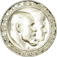 Coin, German States, WURTTEMBERG, Wilhelm II, 3 Mark, 1911, Freudenstadt