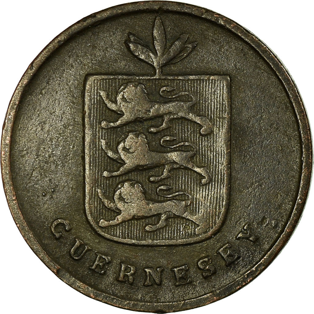 Moneta, Guernsey, Double, 1830, Heaton, VF(30-35), Miedź, KM:1