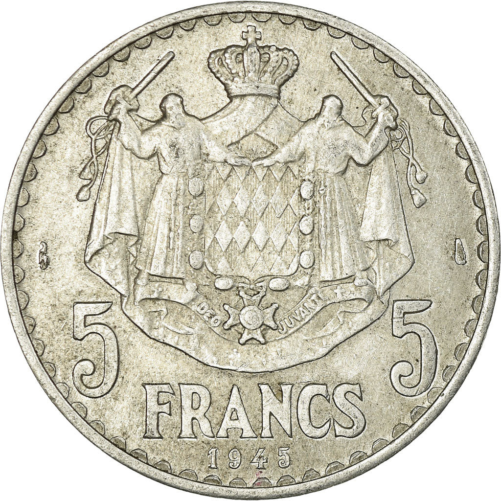 Münze, Monaco, Louis II, 5 Francs, 1945, Paris, SS, Aluminium, KM:122