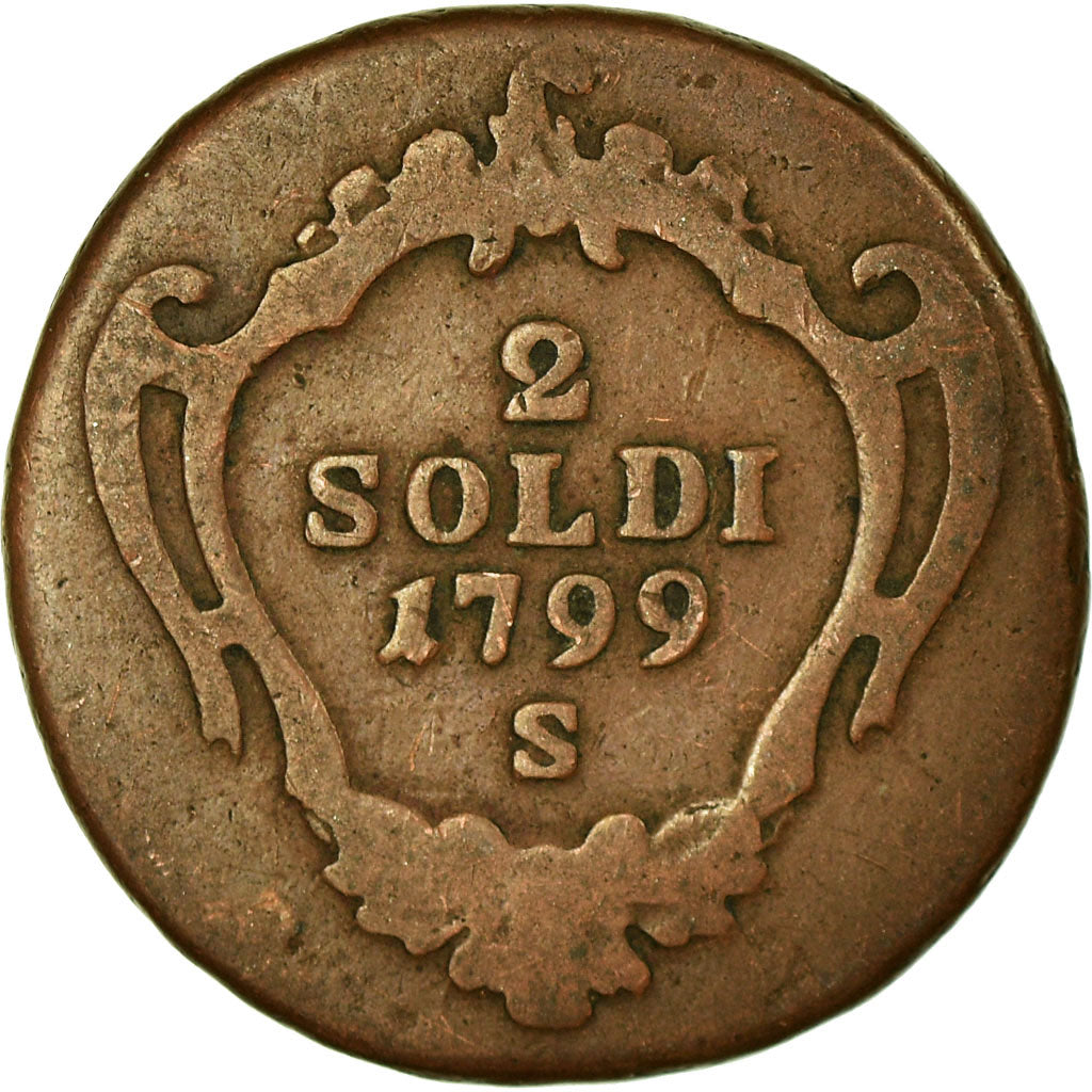 Moneta, STATI ITALIANI, GORIZIA, Francesco II, 2 Soldi, 1799, Schm, MB+, Rame