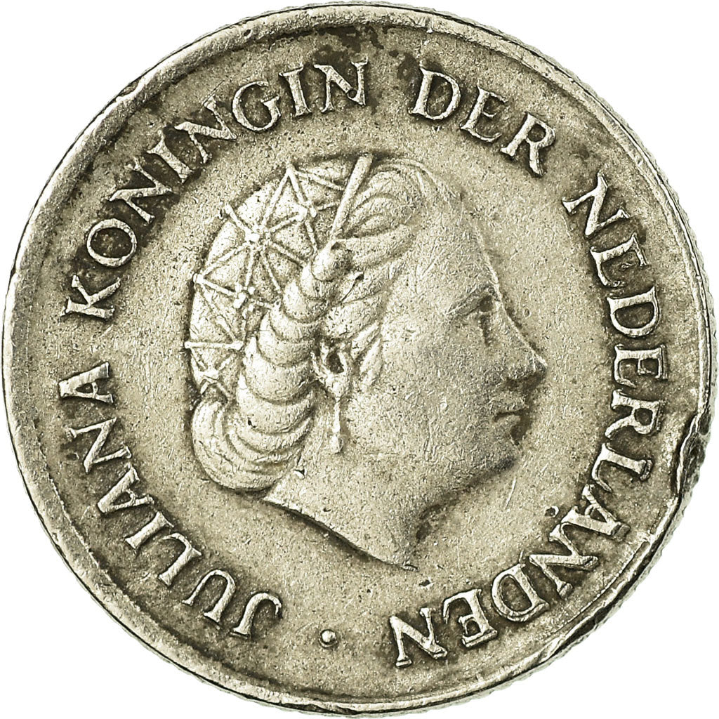 Moeda, Países Baixos, Juliana, 25 Cents, 1976, VF(30-35), Níquel, KM:183