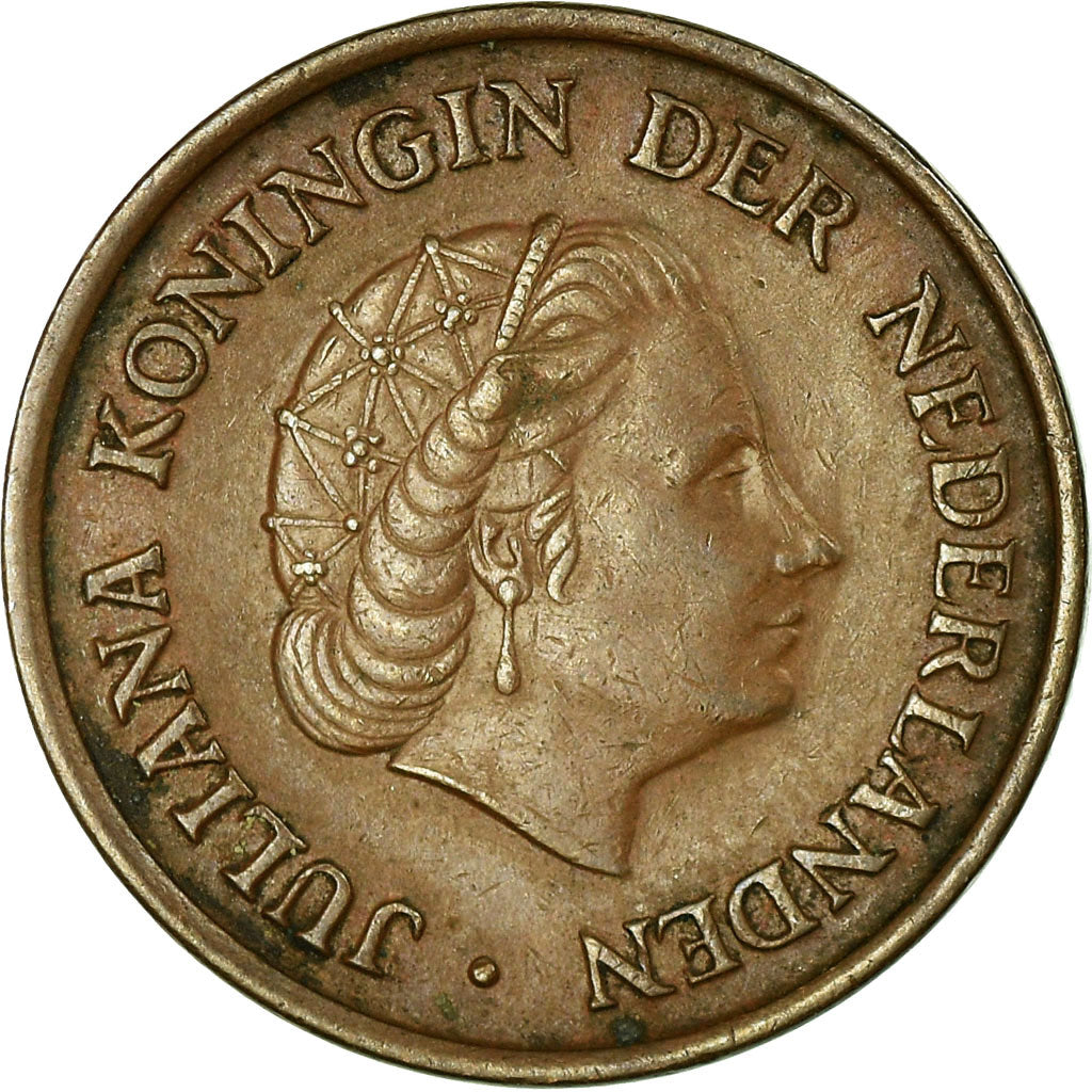 Moeda, Países Baixos, Juliana, 5 Cents, 1957, EF(40-45), Bronze, KM:181
