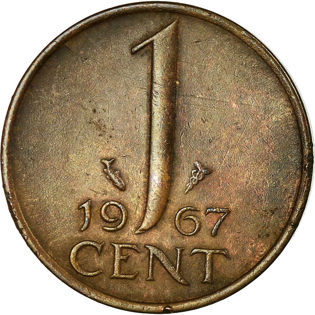 Munten, Nederland, Juliana, Cent, 1967, FR+, Bronze, KM:180