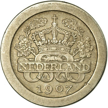 Coin, Netherlands, Wilhelmina I, 5 Cents, 1907, EF(40-45), Copper-nickel, KM:137