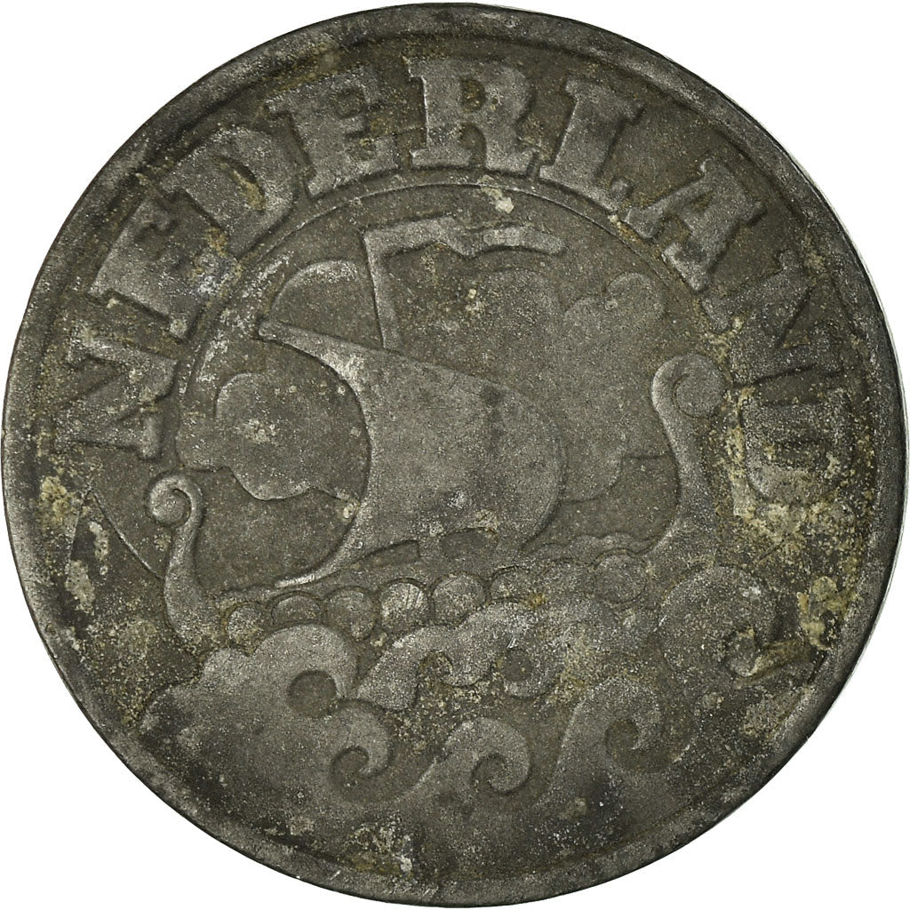 Coin, Netherlands, Wilhelmina I, 25 Cents, 1941, VF(20-25), Zinc, KM:174