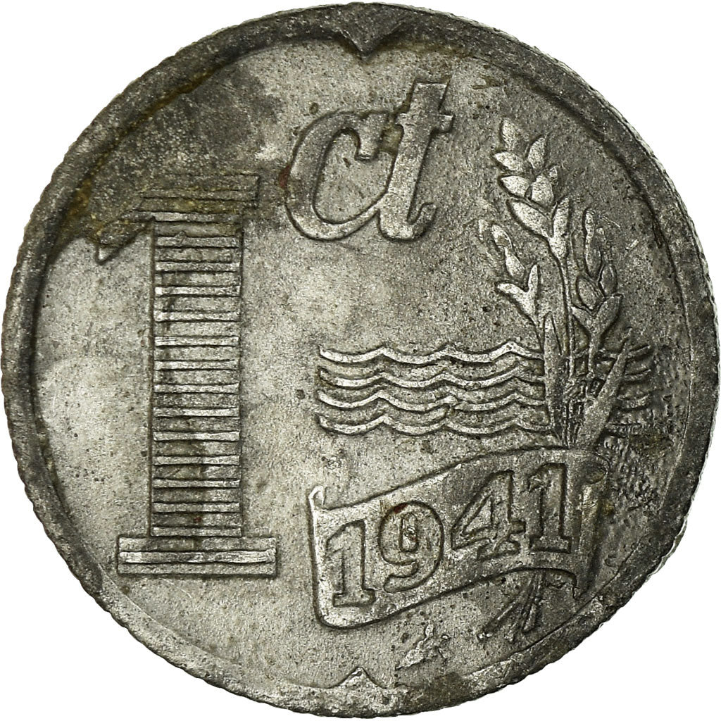 Coin, Netherlands, Wilhelmina I, Cent, 1941, VF(20-25), Zinc, KM:170