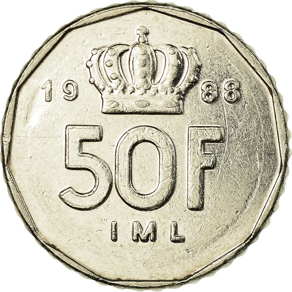 Coin, Luxembourg, Jean, 50 Francs, 1988, EF(40-45), Nickel, KM:62