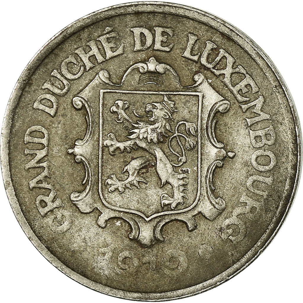 Coin, Luxembourg, Charlotte, 25 Centimes, 1919, VF(20-25), Iron, KM:32