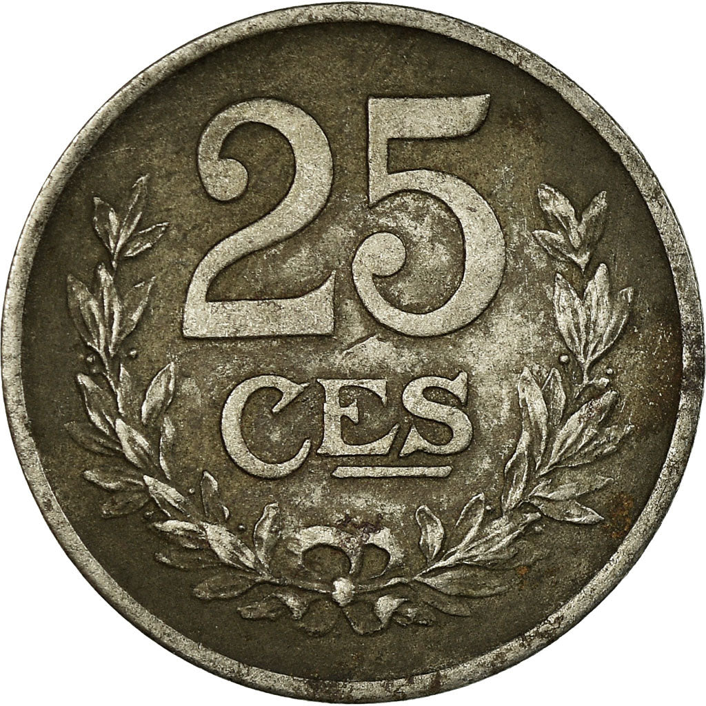 Coin, Luxembourg, Charlotte, 25 Centimes, 1919, VF(20-25), Iron, KM:32