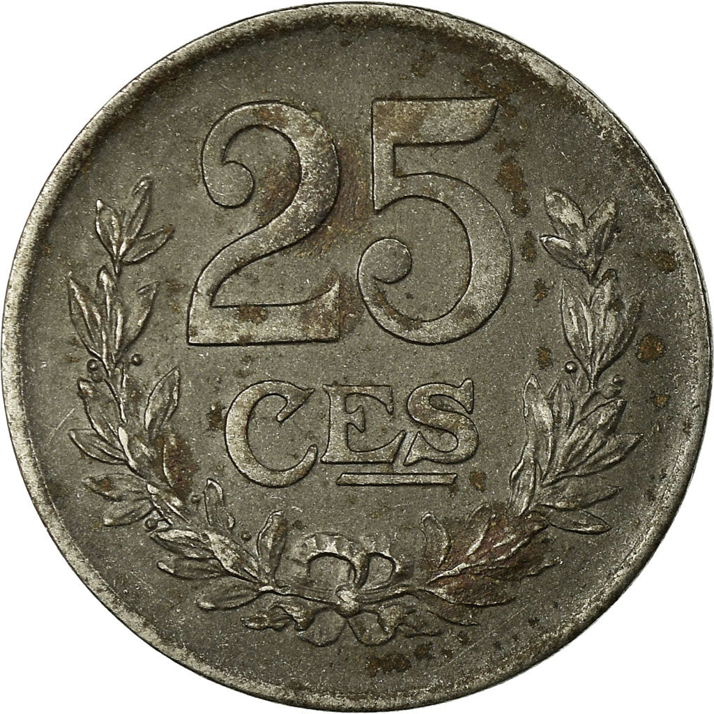 Coin, Luxembourg, Charlotte, 25 Centimes, 1920, VF(30-35), Iron, KM:32
