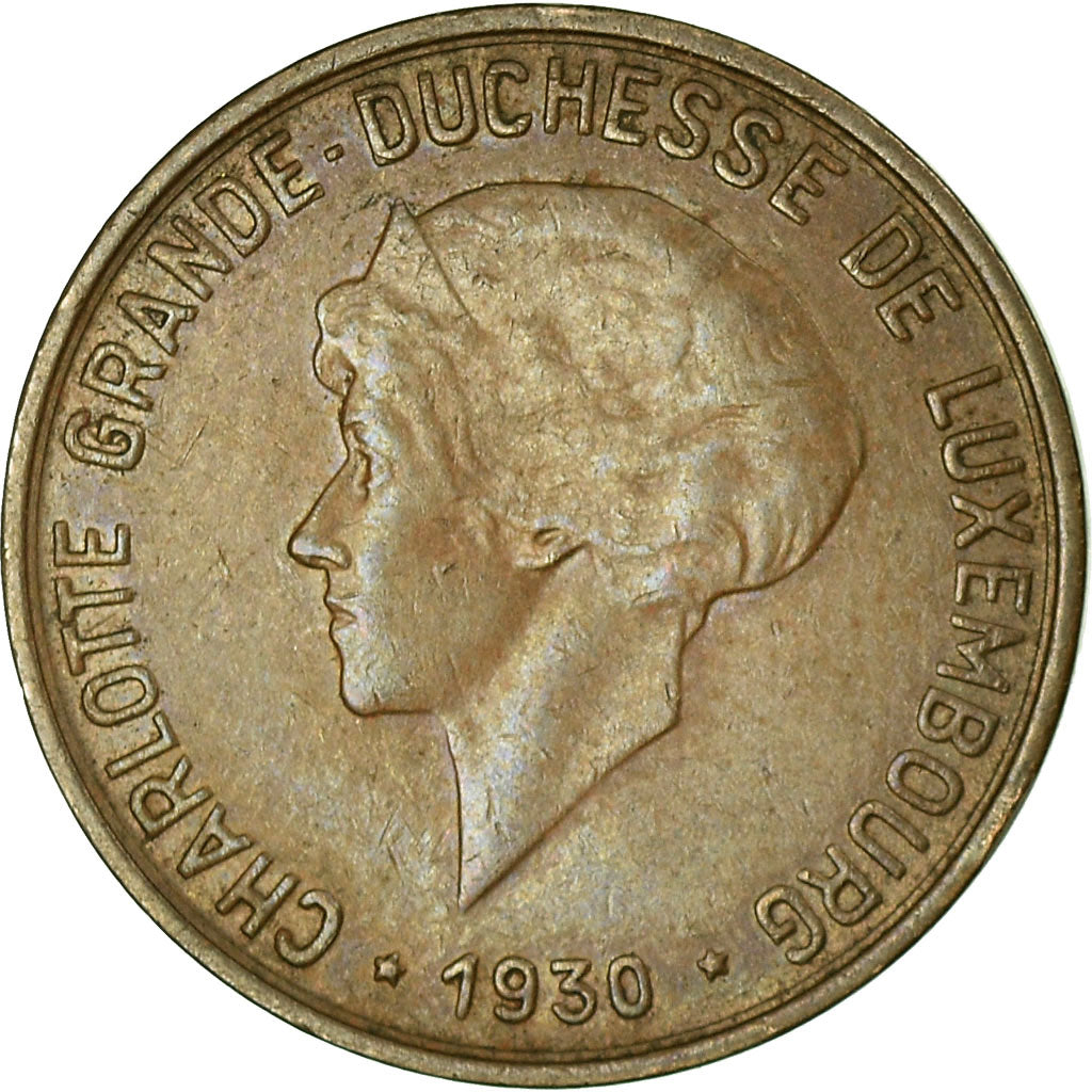 Coin, Luxembourg, Charlotte, 10 Centimes, 1930, VF(30-35), Bronze, KM:41