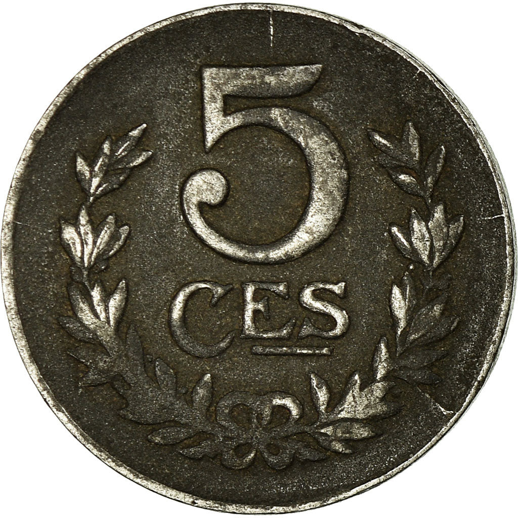 Coin, Luxembourg, Charlotte, 5 Centimes, 1918, VF(30-35), Iron, KM:30