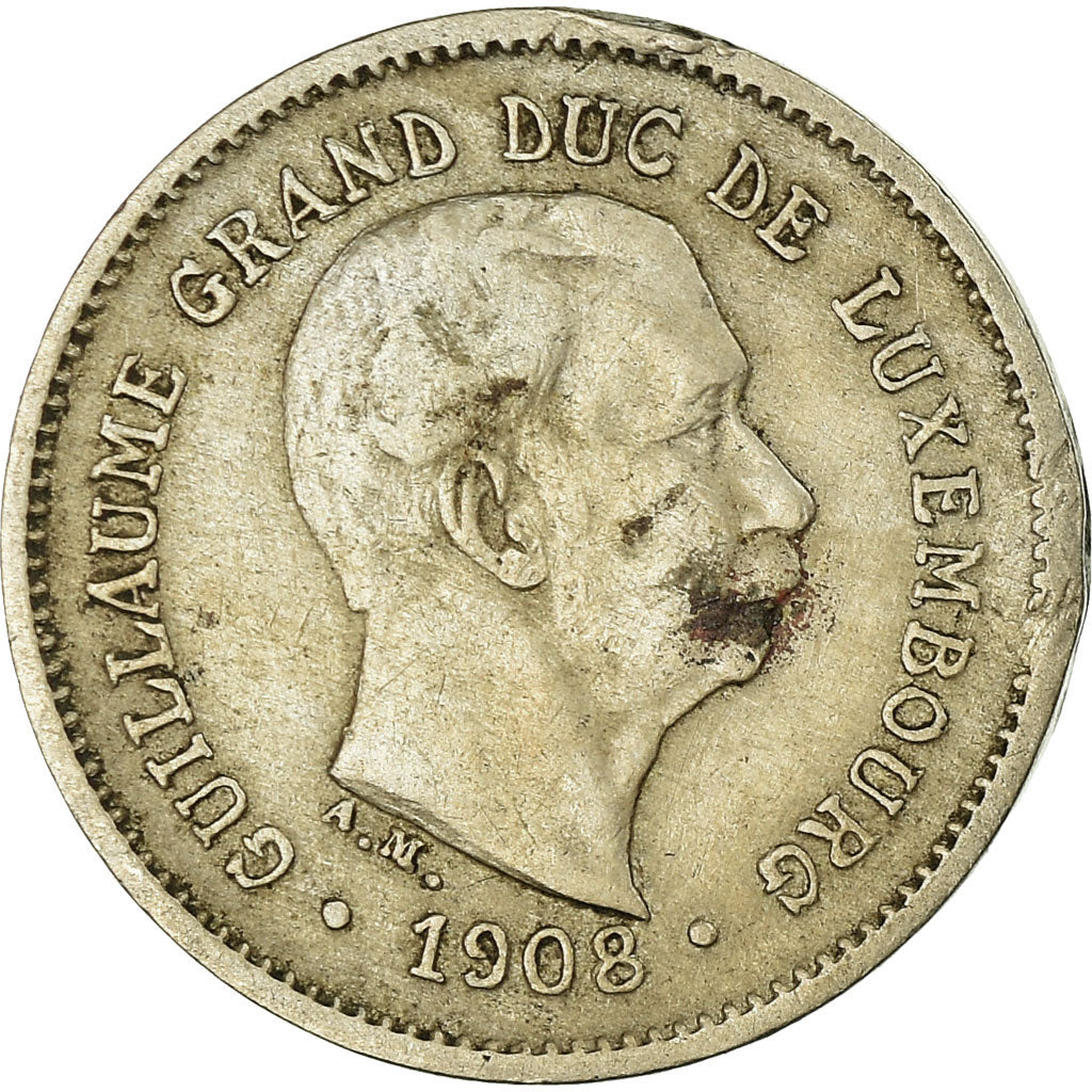Coin, Luxembourg, William IV, 5 Centimes, 1908, VF(30-35), Copper-nickel, KM:26