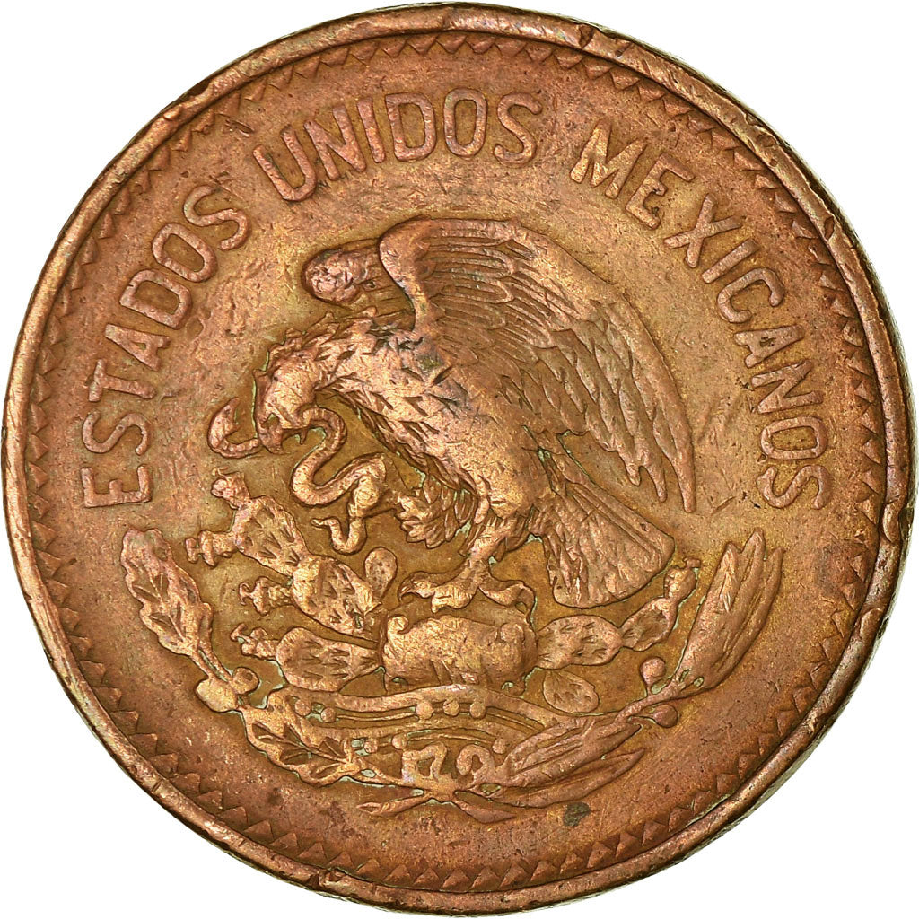 Coin, Mexico, 20 Centavos, 1952, Mexico City, VF(30-35), Bronze, KM:439