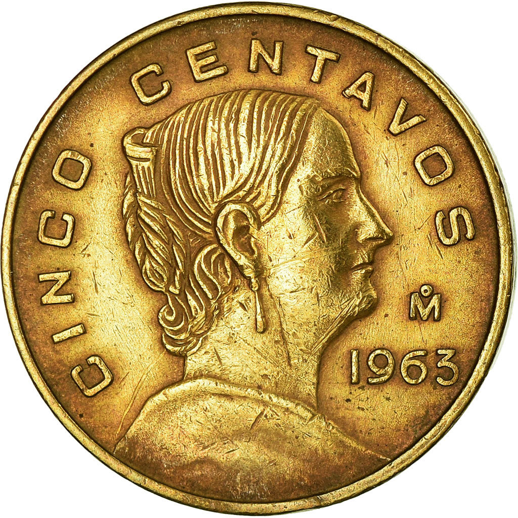 Coin, Mexico, 5 Centavos, 1963, Mexico City, VF(30-35), Brass, KM:426