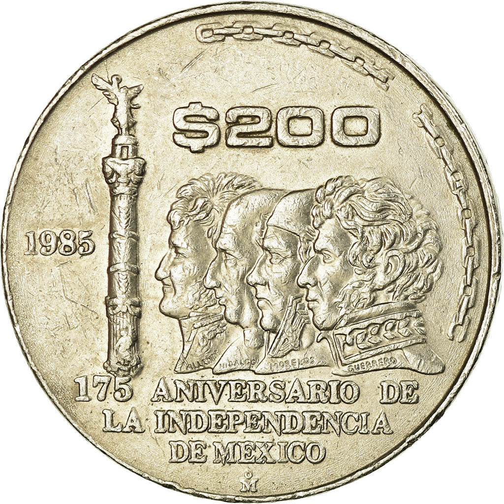 Coin, Mexico, 200 Pesos, 1985, Mexico City, EF(40-45), Copper-nickel, KM:509