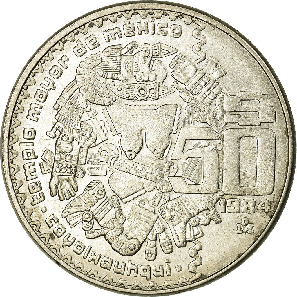 Coin, Mexico, 50 Pesos, 1984, Mexico City, EF(40-45), Copper-nickel, KM:490
