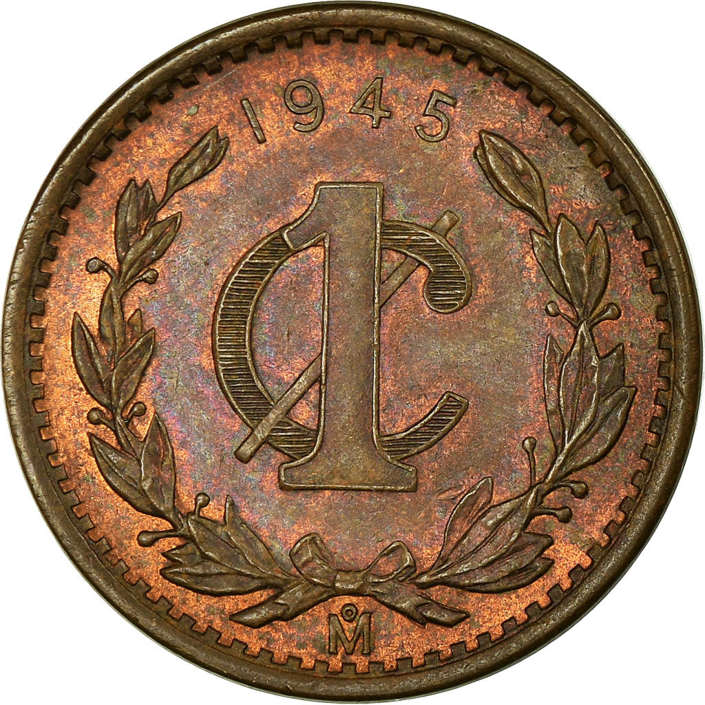 Coin, Mexico, Centavo, 1945, Mexico City, VF(30-35), Bronze, KM:415