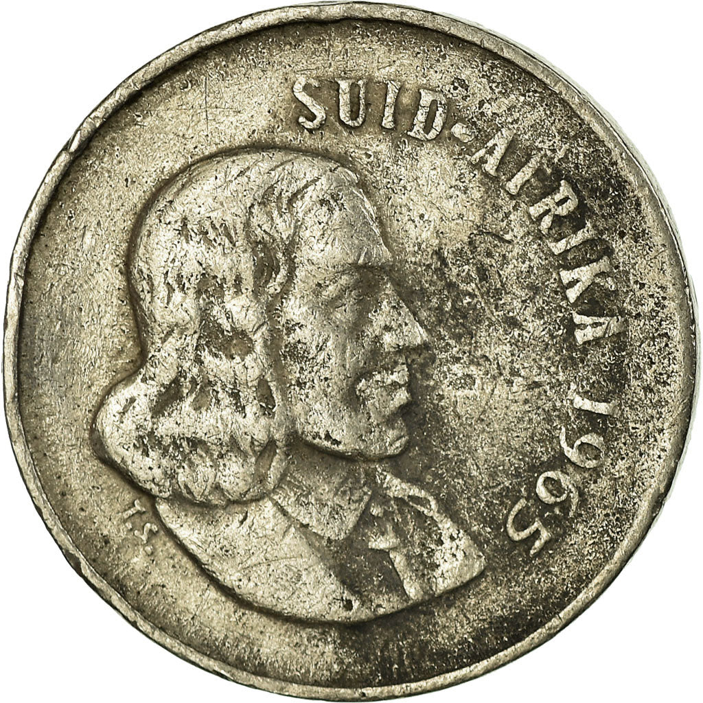 Moeda, África do Sul, 5 Cents, 1965, VF(30-35), Níquel, KM:67.2