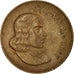 Moneda, Sudáfrica, 2 Cents, 1967, BC+, Bronce, KM:66.2