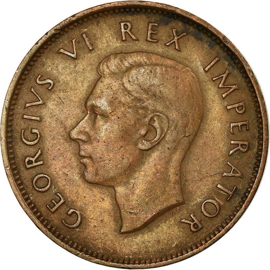 Coin, South Africa, George VI, 1/2 Penny, 1945, VF(30-35), Bronze, KM:24