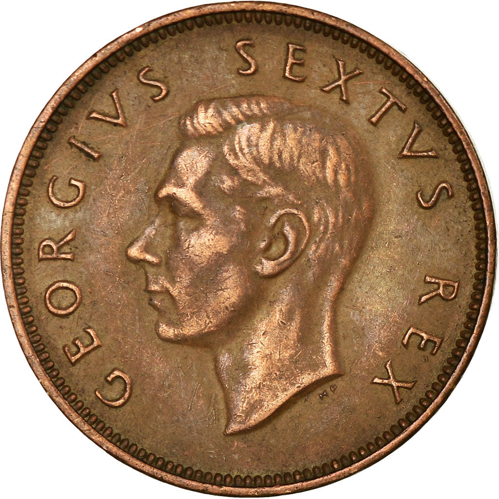 Coin, South Africa, George VI, 1/2 Penny, 1952, VF(30-35), Bronze, KM:33