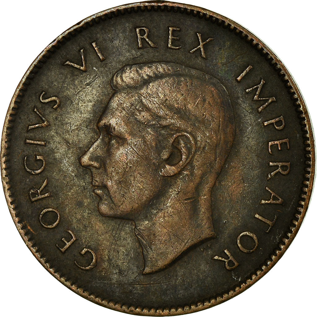 Coin, South Africa, George VI, 1/4 Penny, Farthing, 1942, VF(30-35), Bronze