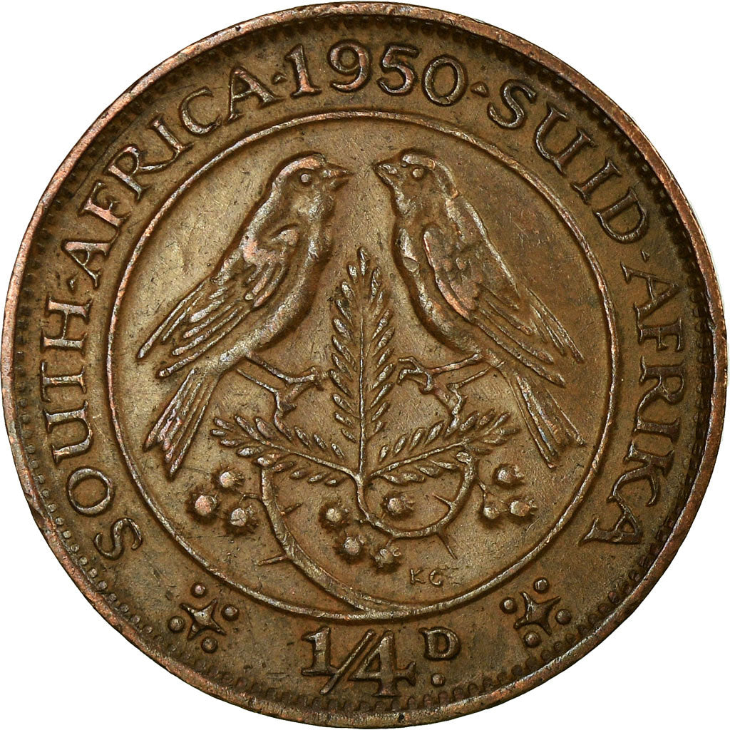 Coin, South Africa, George VI, 1/4 Penny, Farthing, 1950, EF(40-45), Bronze