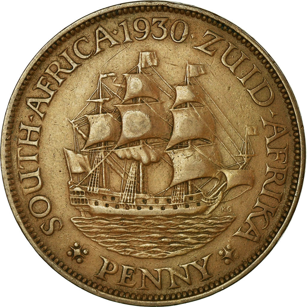 Coin, South Africa, George V, Penny, 1930, EF(40-45), Bronze, KM:14.2