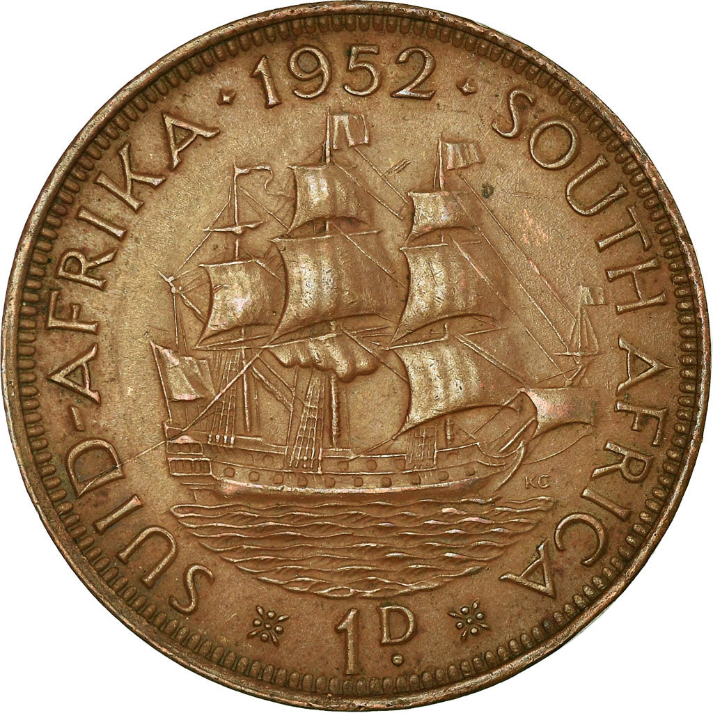 Coin, South Africa, George VI, Penny, 1952, VF(30-35), Bronze, KM:34.2