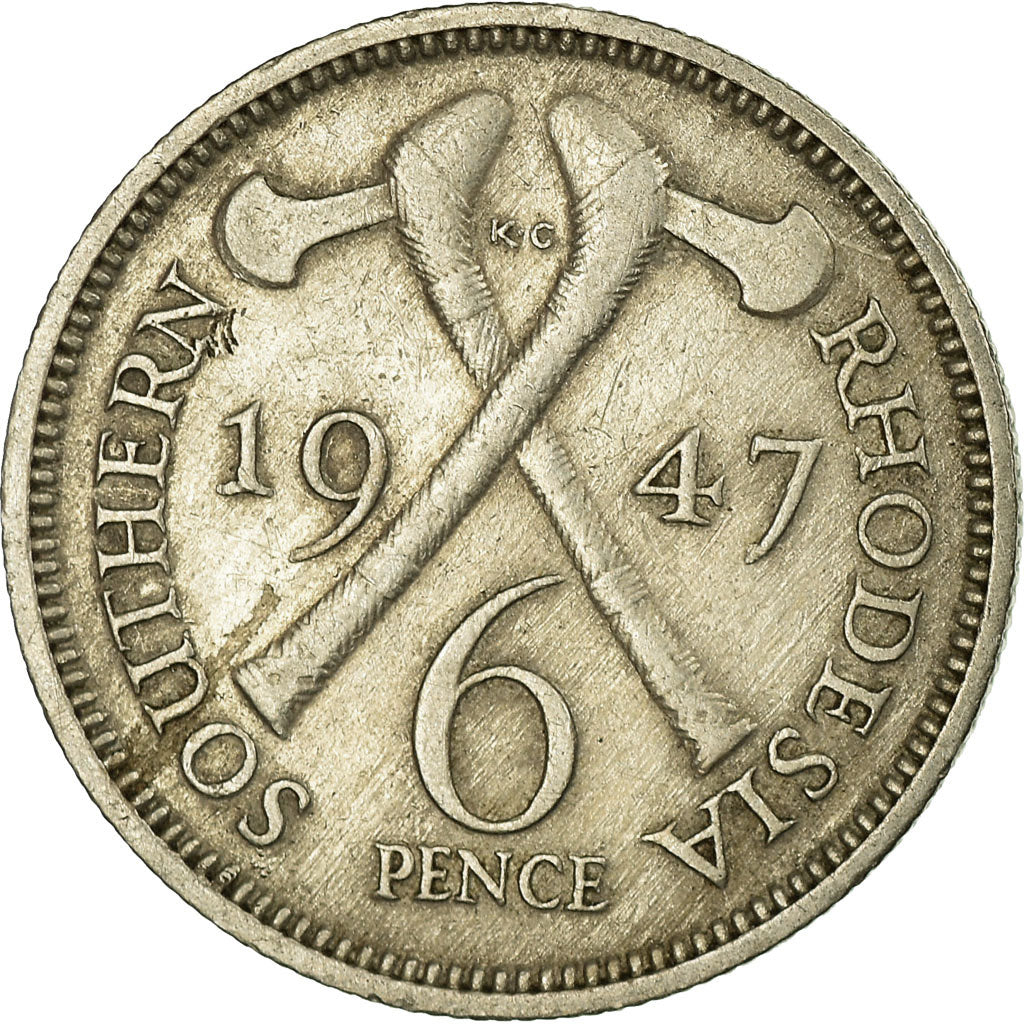 Coin, Southern Rhodesia, George VI, 6 Pence, 1947, British Royal Mint